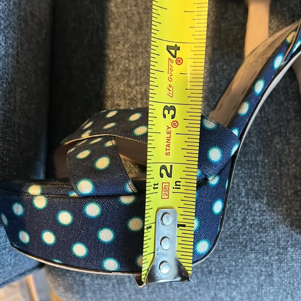 Miu Miu platform, 6 inch polka dot open toe heels from Nordstrom. Size 37 - Picture 8 of 11